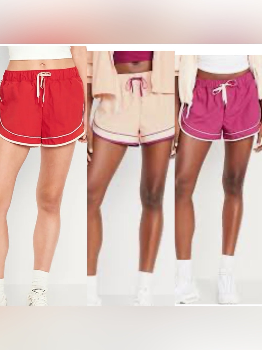 Women’s Bundle 3 Pair Mid Rise Old Navy XS Active Drawstring Woven Run Shorts